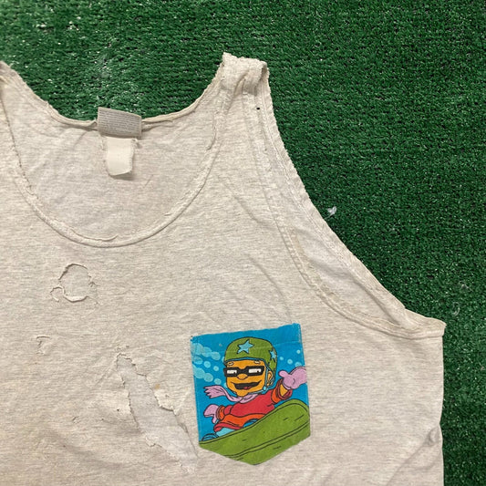 Vintage 90s Nickelodeon Rocket Power Thrashed Skater Tank