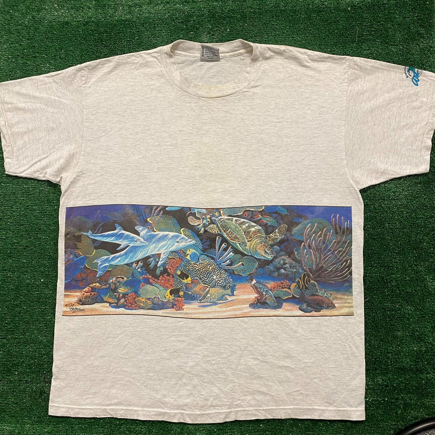 Vintage 90s Aquatic Animals Nature Fish Single Stitch Tee