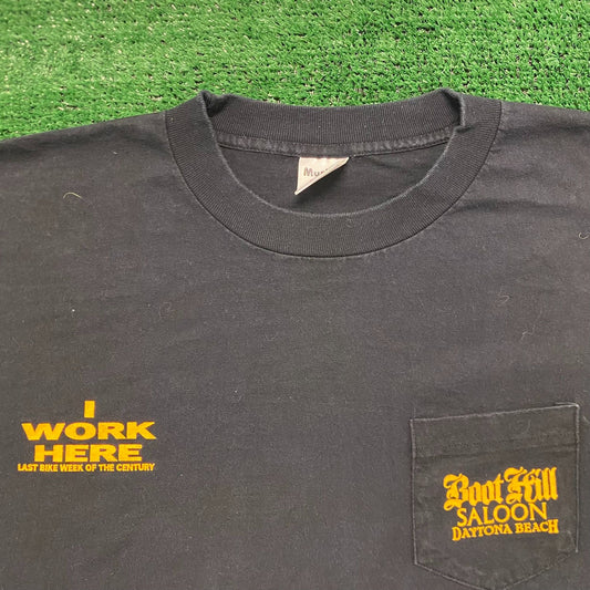 Boot Hill Saloon Employee Vintage Y2K Moto Biker T-Shirt