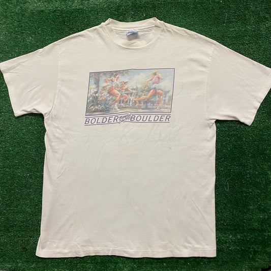 Vintage 90s Colorado Running Oil Painting Single Stitch Tee