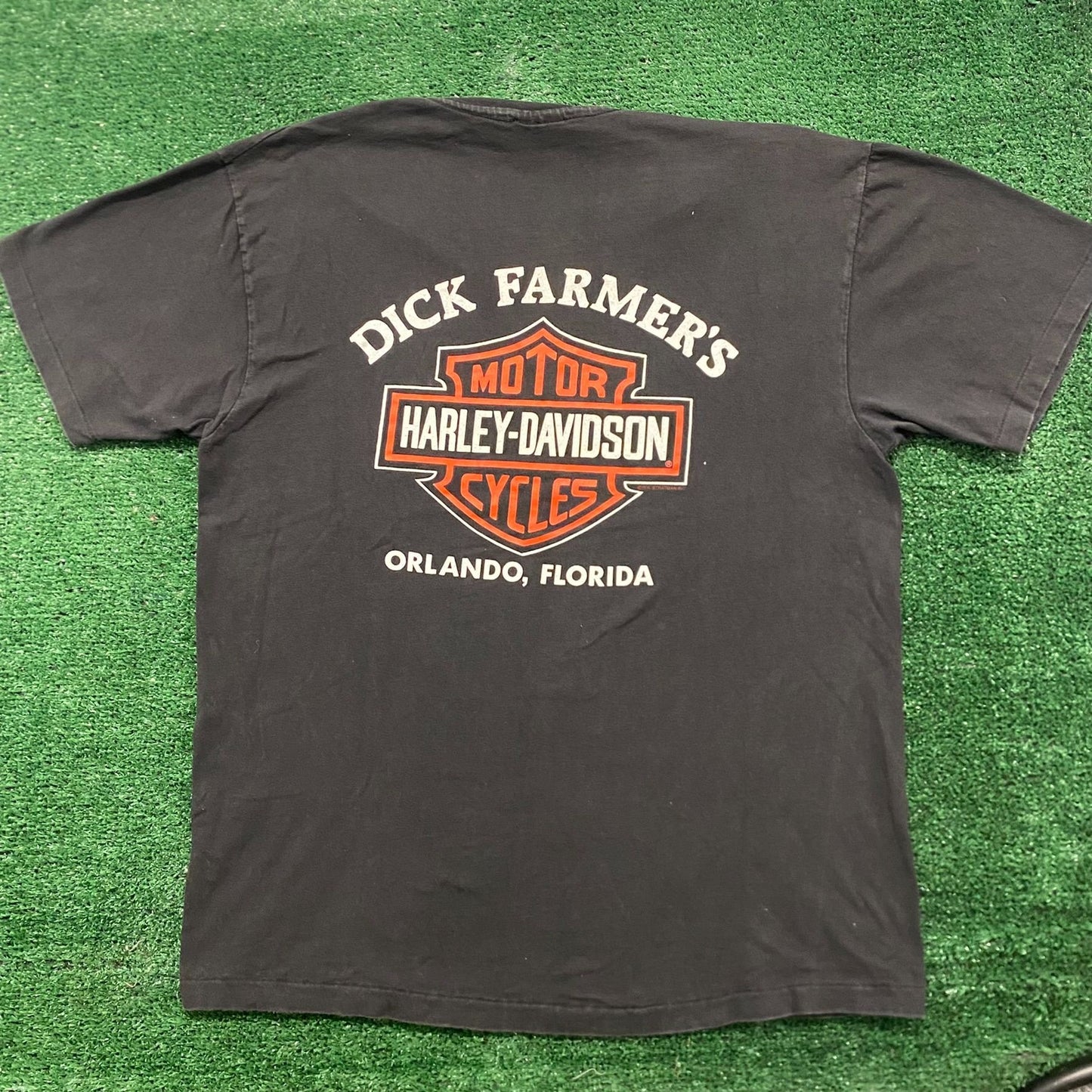 Vintage 90s Harley Orlando Sun Faded Single Stitch T-Shirt