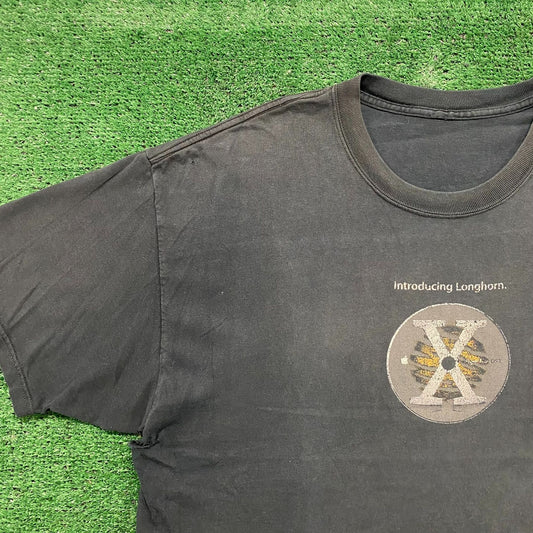Vintage Y2K Sun Faded Baggy Apple Mac OS X Longhorn T-Shirt