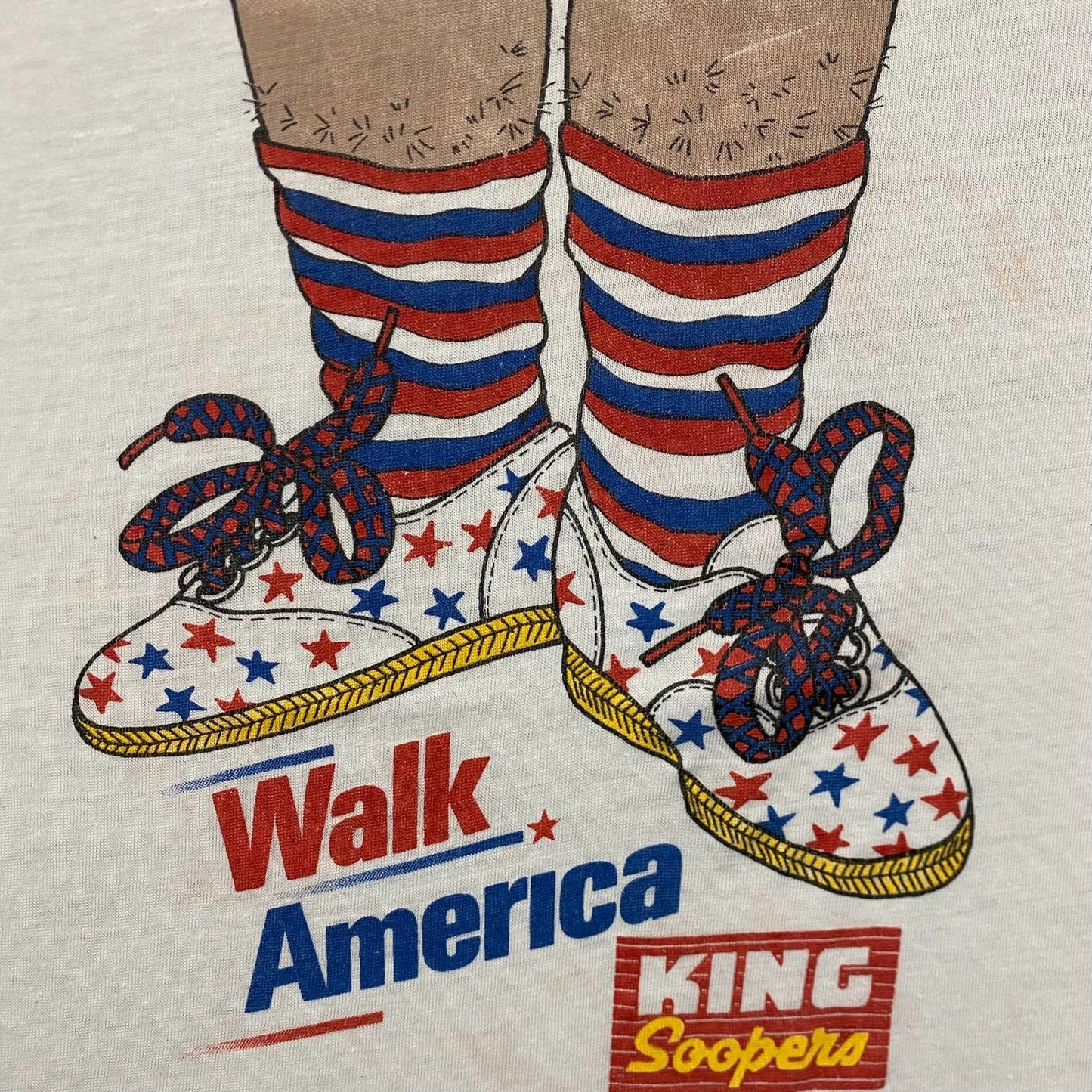 Vintage 80s Walk America Shoes Single Stitch Ringer T-Shirt