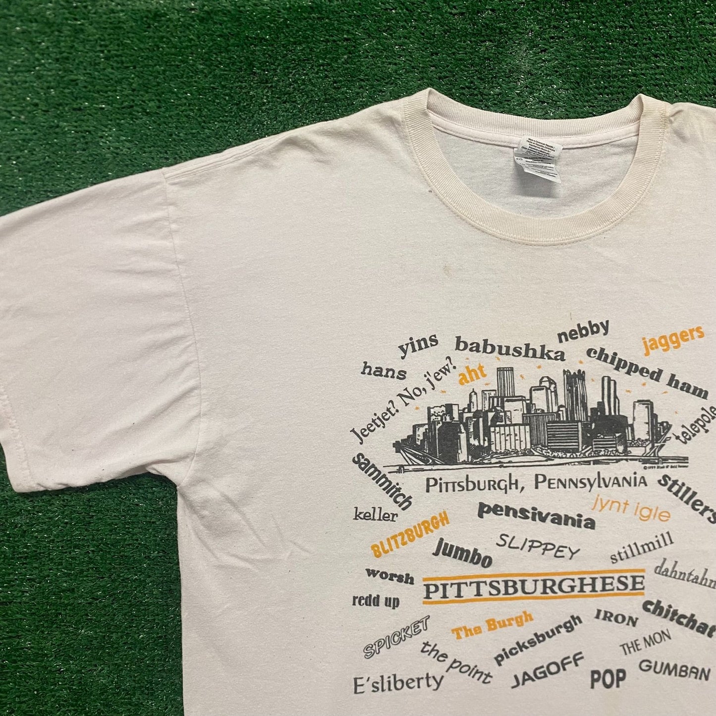 Vintage 90s Pittsburgh Slang Dictionary Tourist Humor Tee