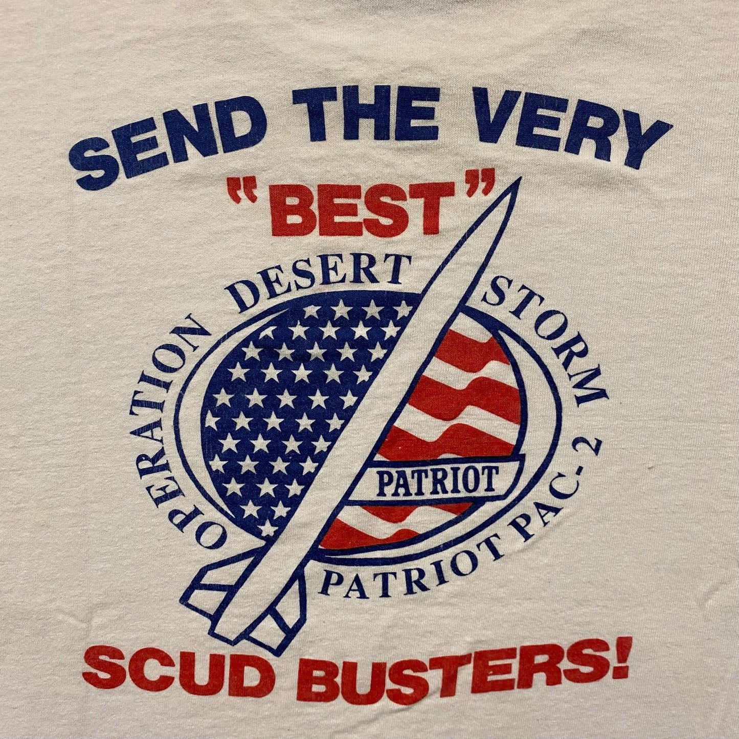 Vintage 90s Desert Storm Shirt USA Military Scud Missile Tee