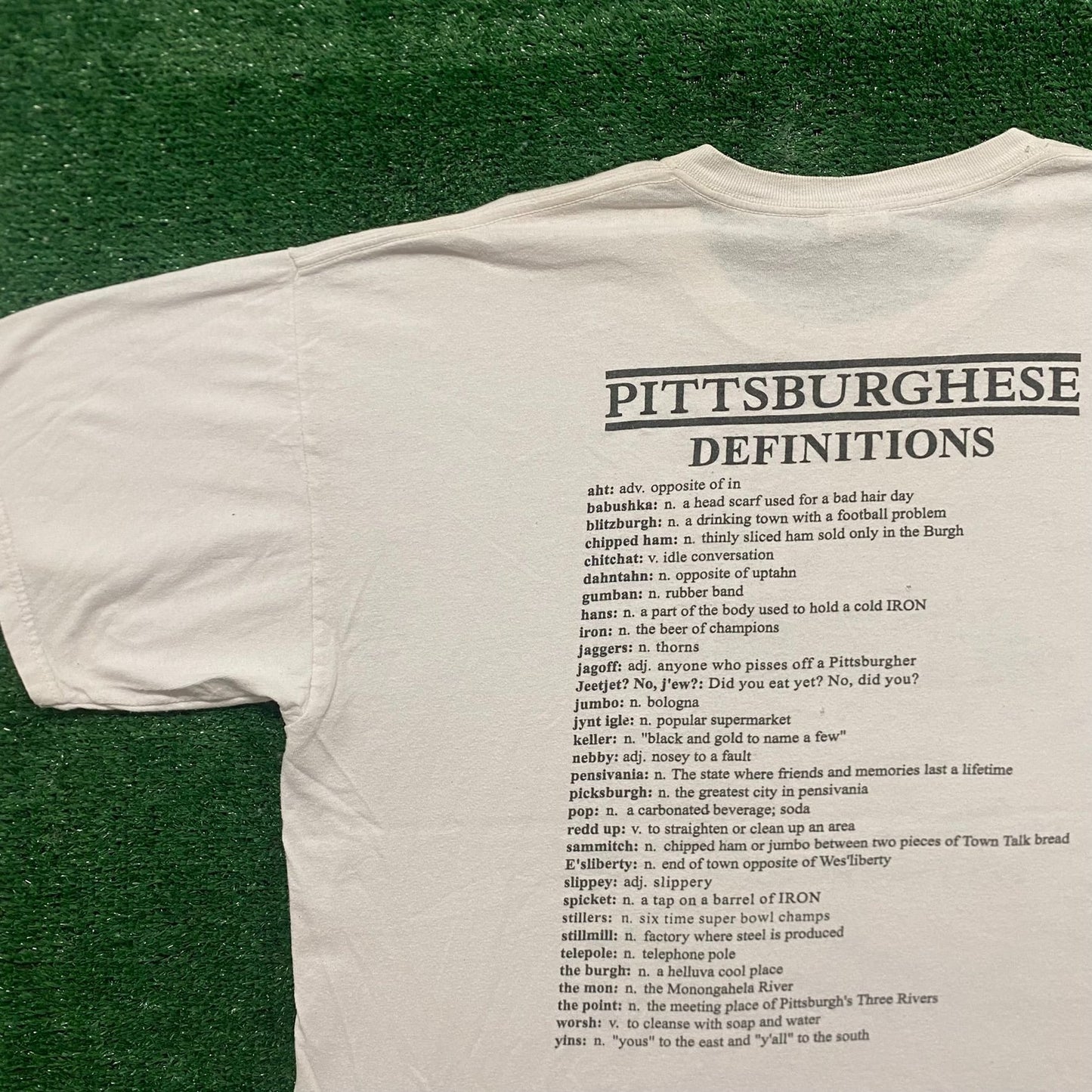 Vintage 90s Pittsburgh Slang Dictionary Tourist Humor Tee