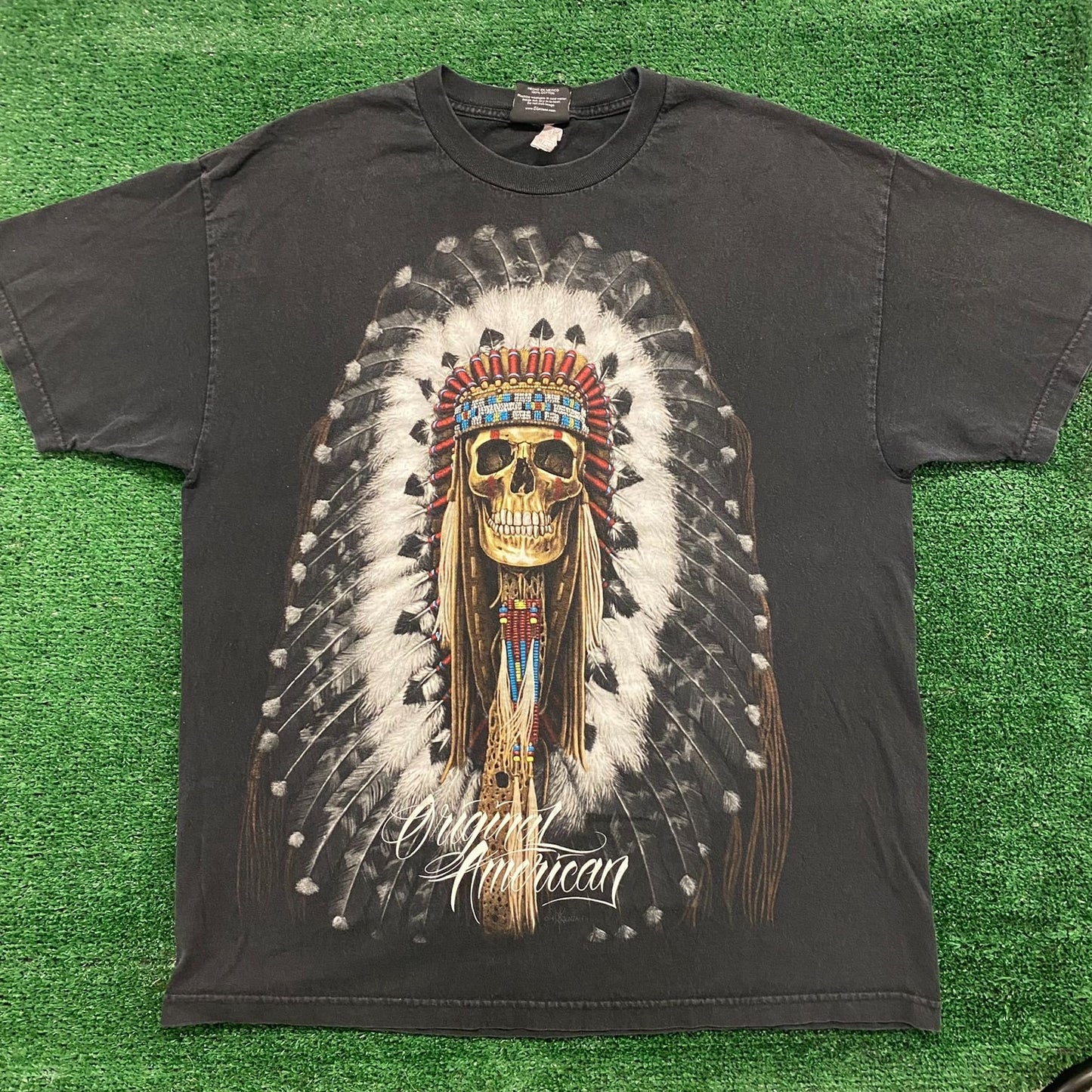 Native American Chief Skull Vintage Tribal Western T-Shirt