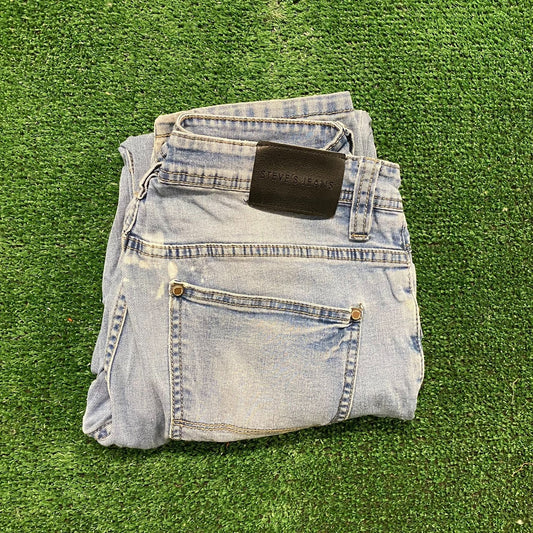 Faded Stonewashed Denim Slim Skinny Jeans