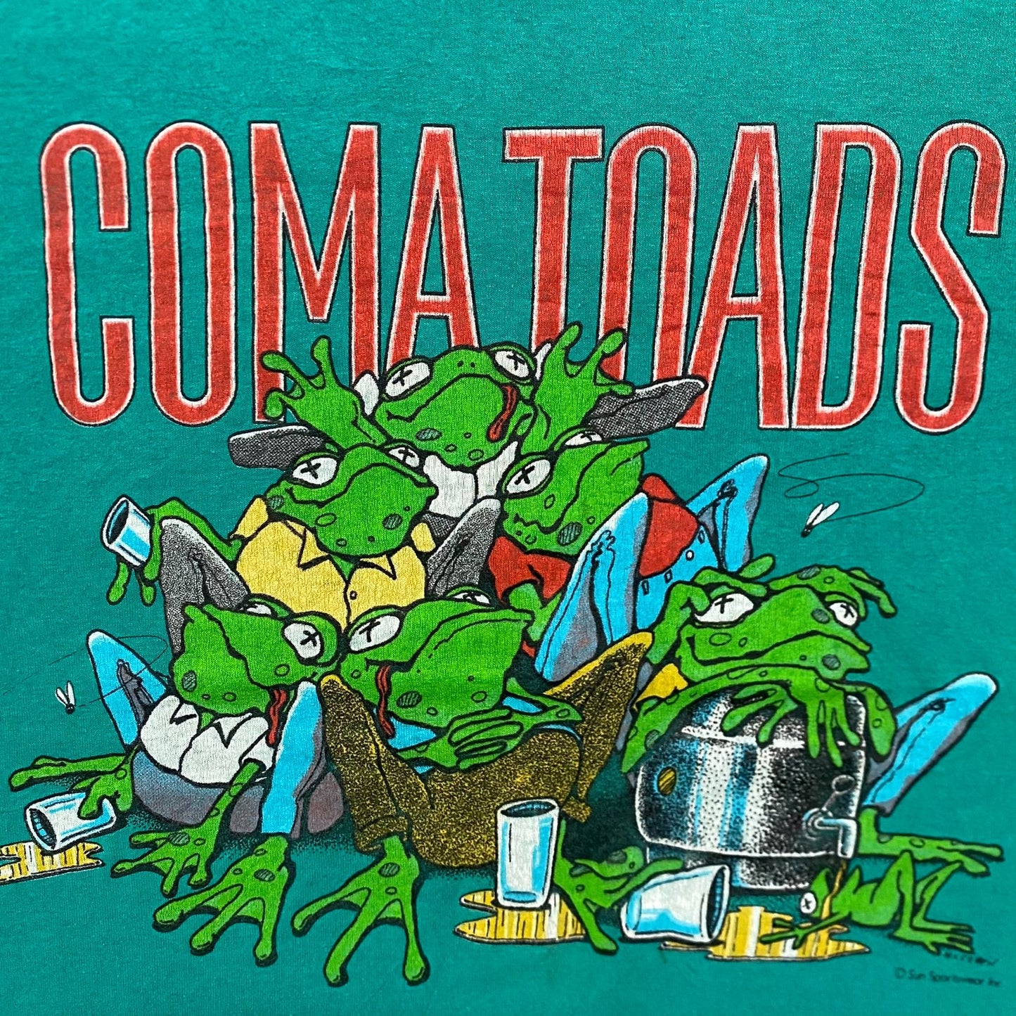 Vintage 80s Coma Toads Funny Frog Humor Single Stich Tee