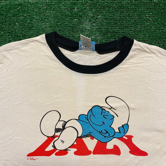 Lazy Smurfs Vintage Cartoon Movie T-Shirt