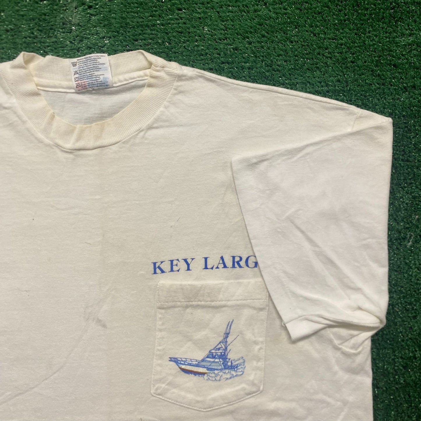 Vintage 90s Essential Florida Keys Map Single Stitch T-Shirt