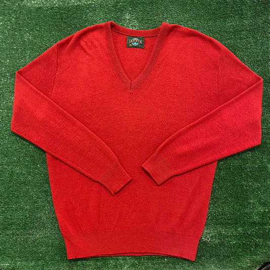 Vintage 80s Jantzen Essential Knit Acrylic V-Neck Sweater