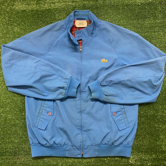 Vintage 80s Lacoste Plaid Lined Essential Harrington Jacket