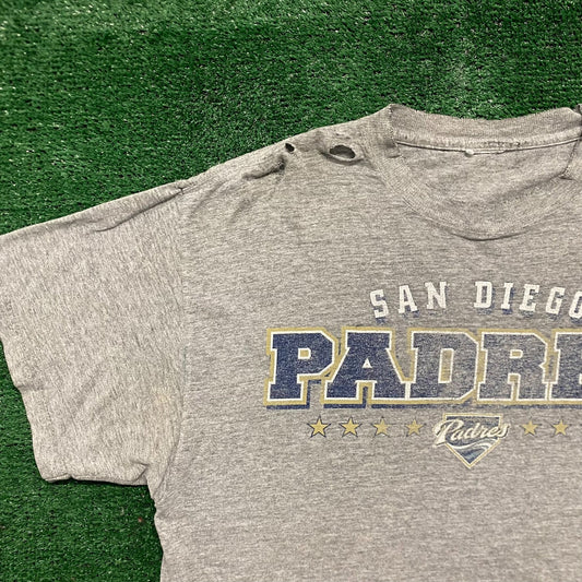 Vintage Y2K San Diego Padres Baseball Thrashed MLB Sports Tee