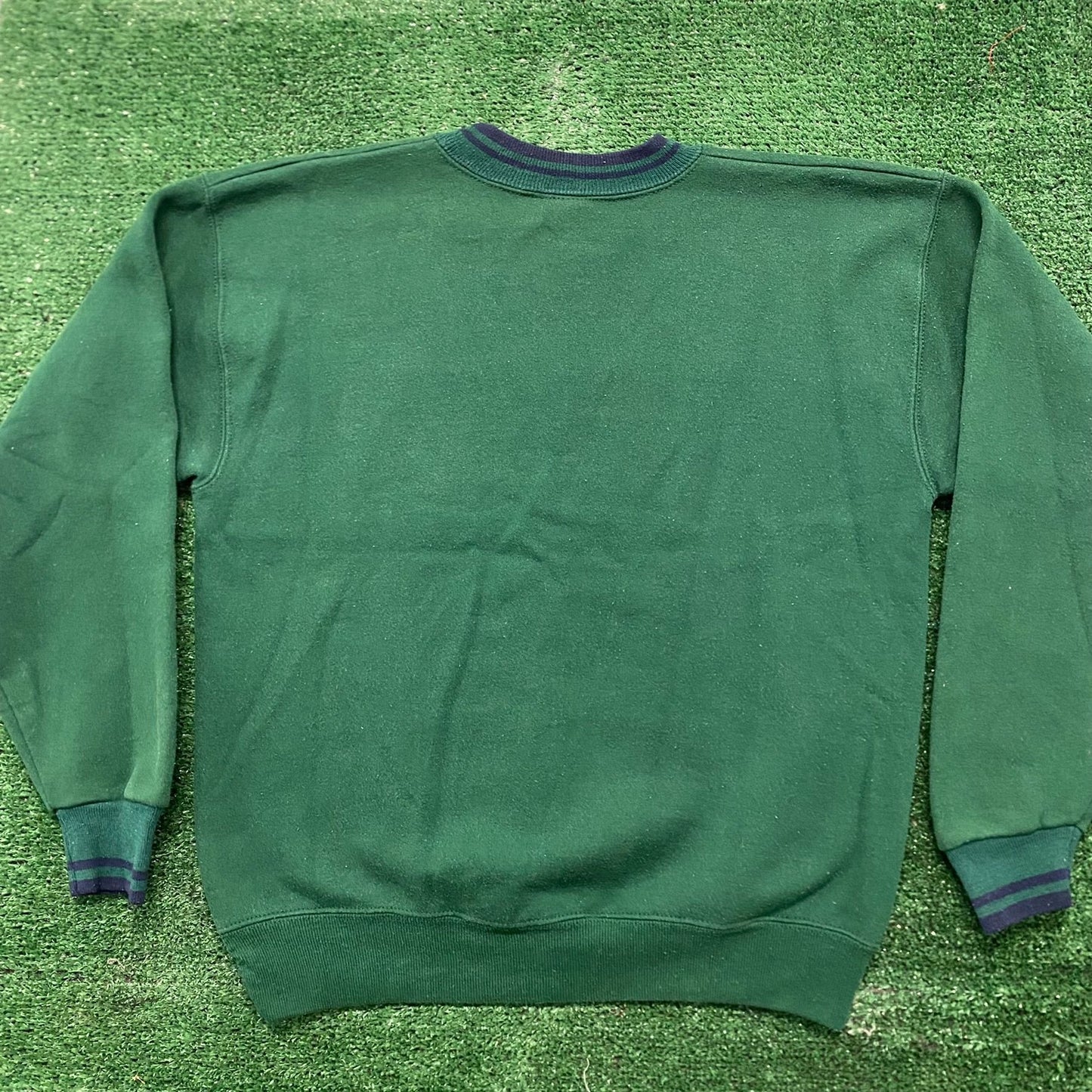 Vintage 90s Dark Forest Green Blank Crewneck Sweatshirt