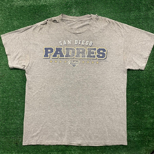 Vintage Y2K San Diego Padres Baseball Thrashed MLB Sports Tee