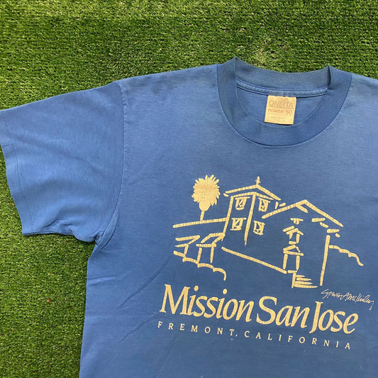 Vintage 80s Essential San Jose Mission Church Single Stitch T-Shirt