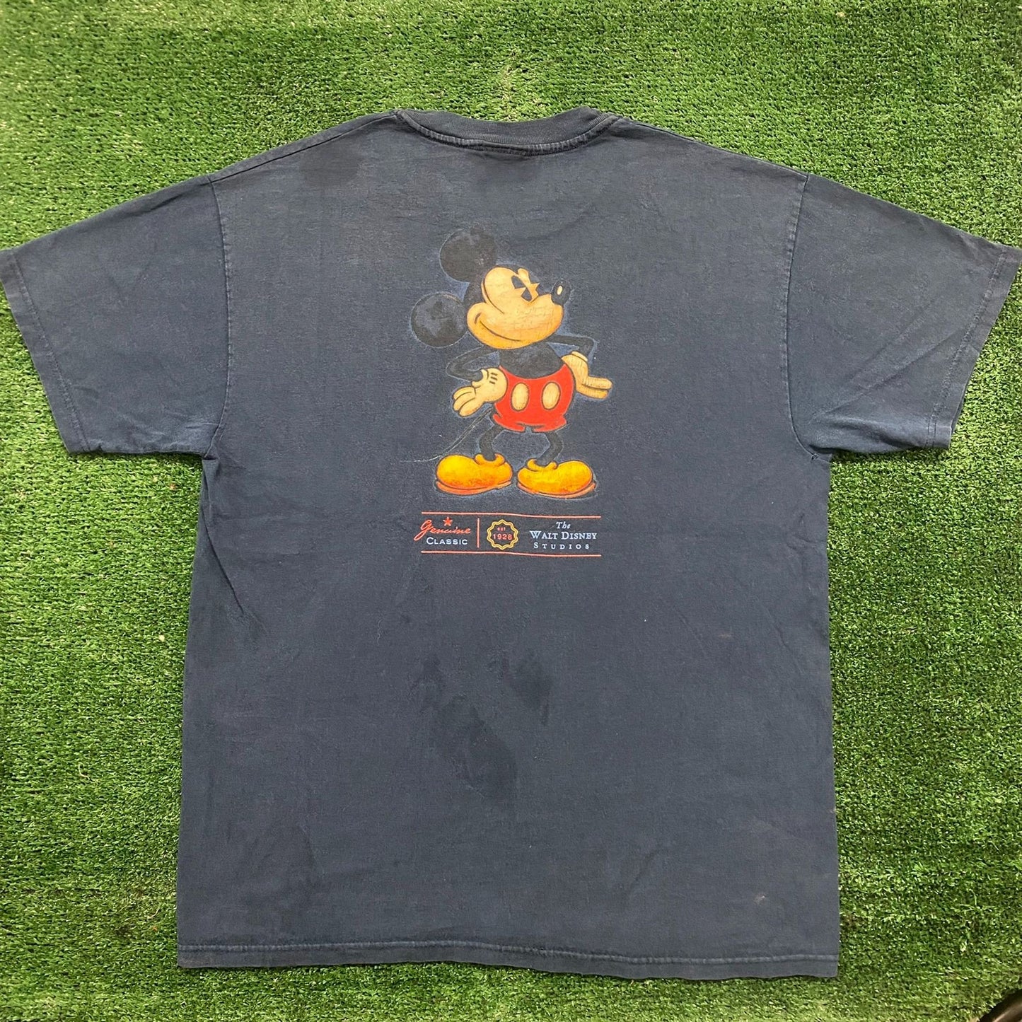 Vintage 90s Mickey Mouse Retro Disney Cartoon Sun Faded Tee