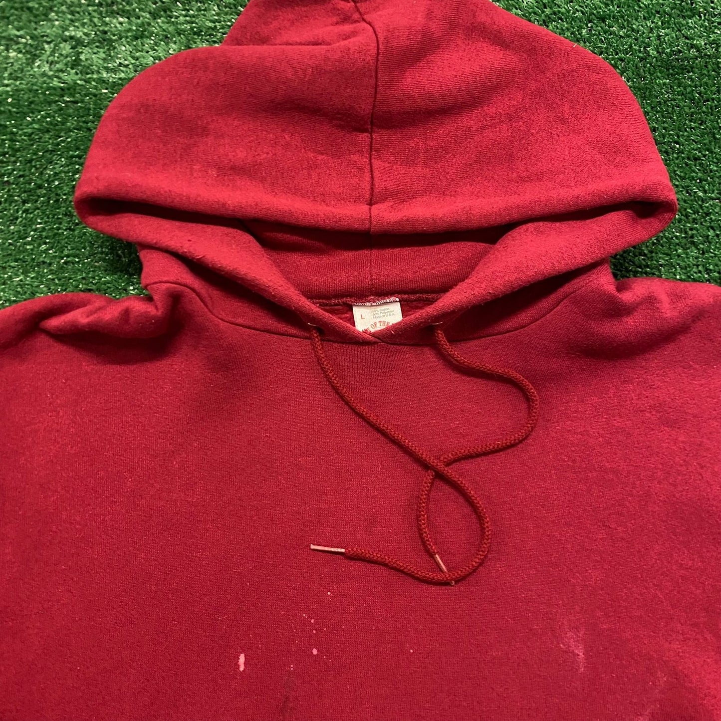 Dark Red Burgundy Blank Plain Vintage 90s Hoodie Sweatshirt