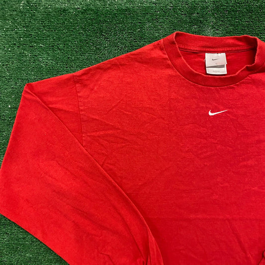 Vintage 90s Nike Center Swoosh Logo Core Long Sleeve Tee