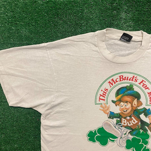 Vintage 80s Budweiser McBud Leprechaun Single Stitch Tee