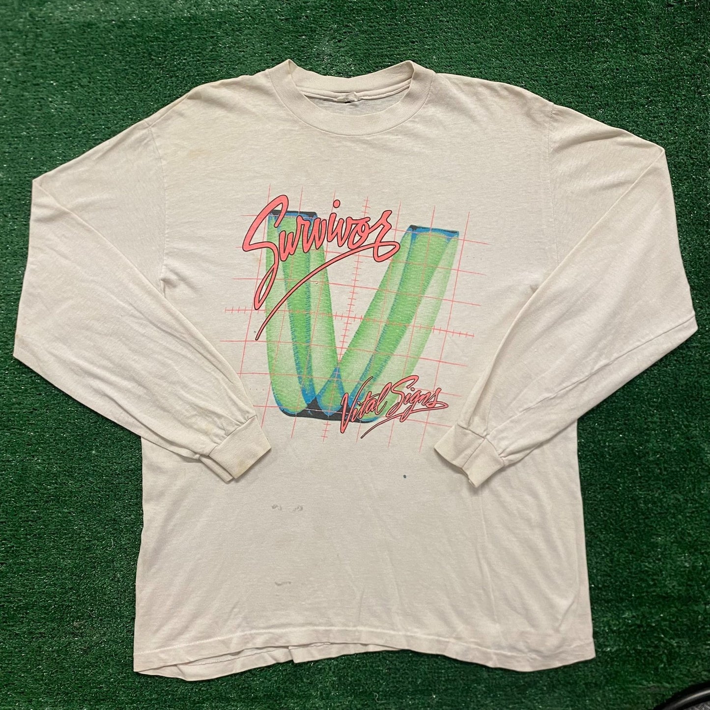 Vintage 80s Survivor Vital Signs Single Stitch Rock Band Tee