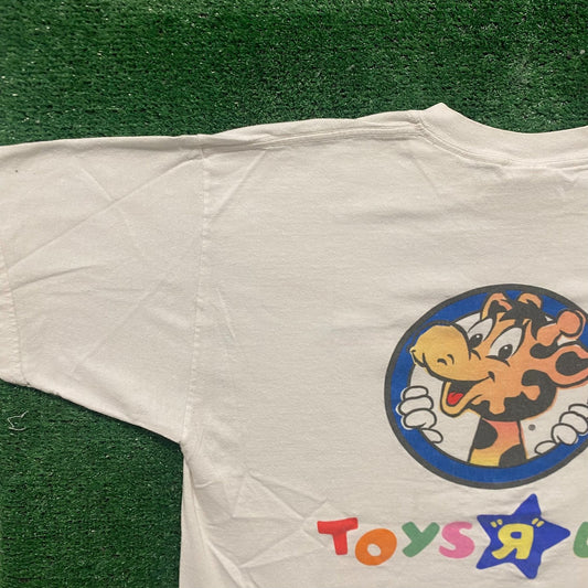 Vintage 90s Toys R Us Shirt Giraffe Logo White Chase Bank Tee