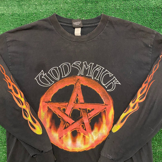 Godsmack Pentagram Sun Vintage Heavy Metal Band T-Shirt