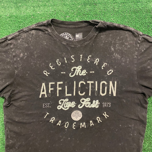 Affliction Live Fast Vintage Gothic Biker T-Shirt