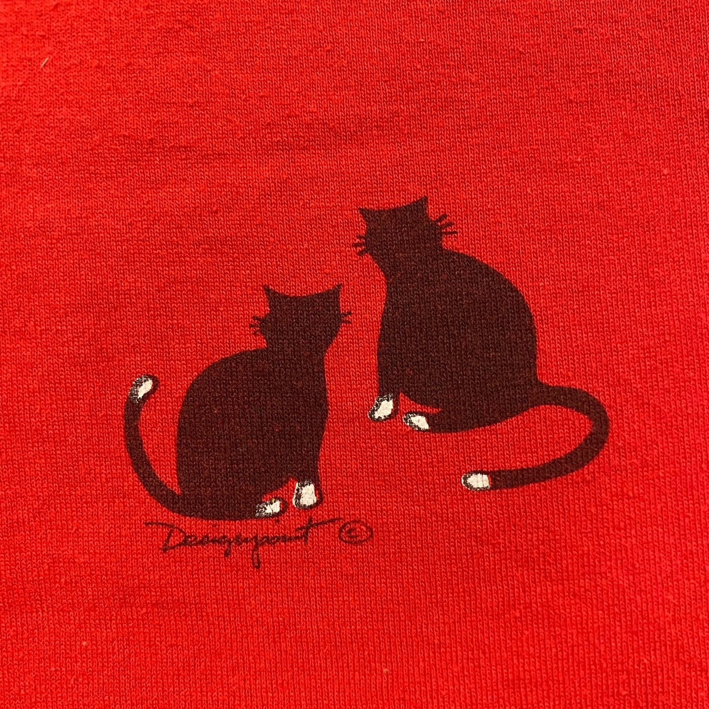 True Vintage 80s 1980s Cats Art Single Stitch Animal T-Shirt