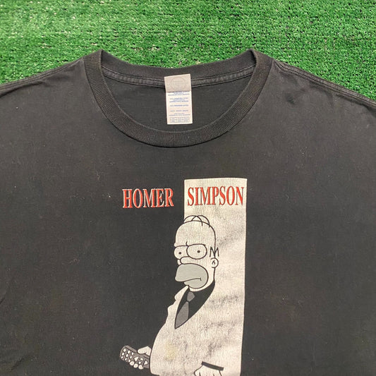 Scarface Homer Simpsons Vintage Cartoon Movie Parody T-Shirt