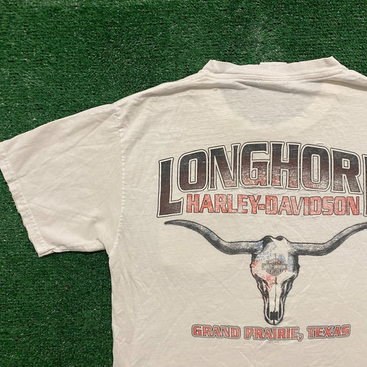 Vintage Y2K Harley Davidson Texas Skull Essential Biker Tee