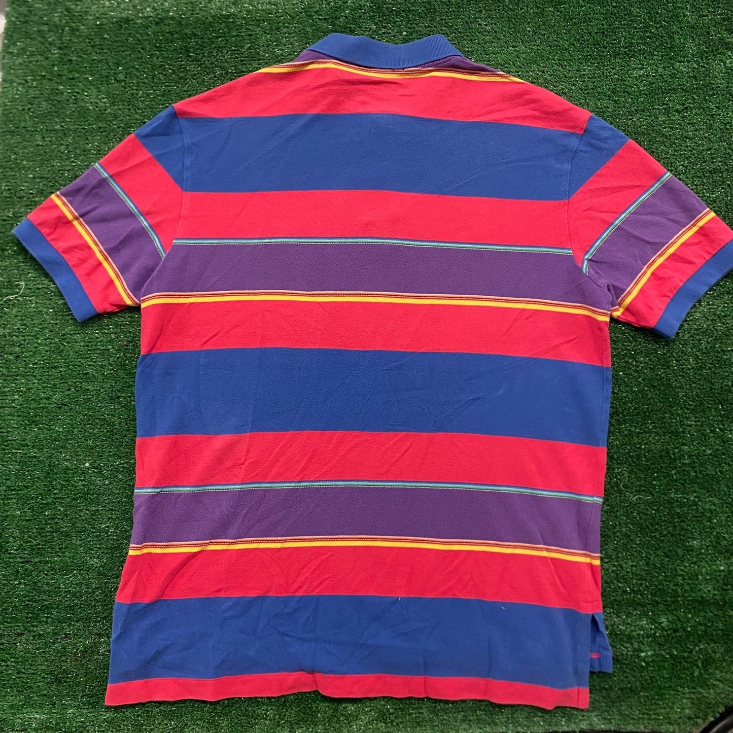 Vintage 90s Polo Ralph Lauren Pink Striped Logo Polo Shirt