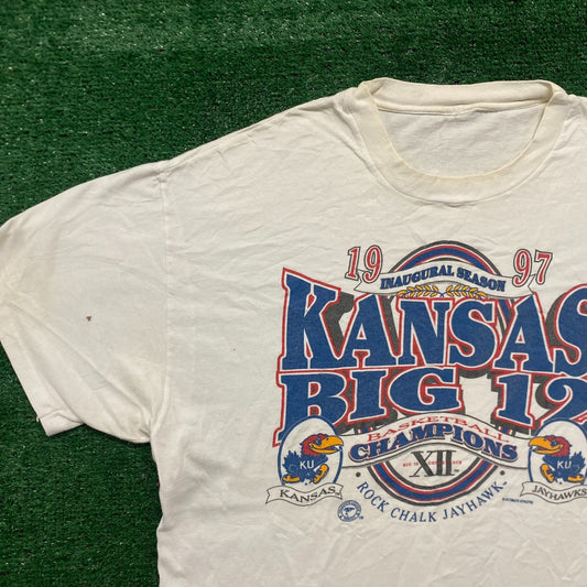 Vintage 90s Kansas Jayhawks Single Stitch College Sports Tee