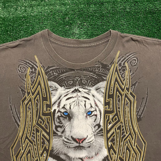 Animal Planet Tribal White Tiger Vintage Nature T-Shirt