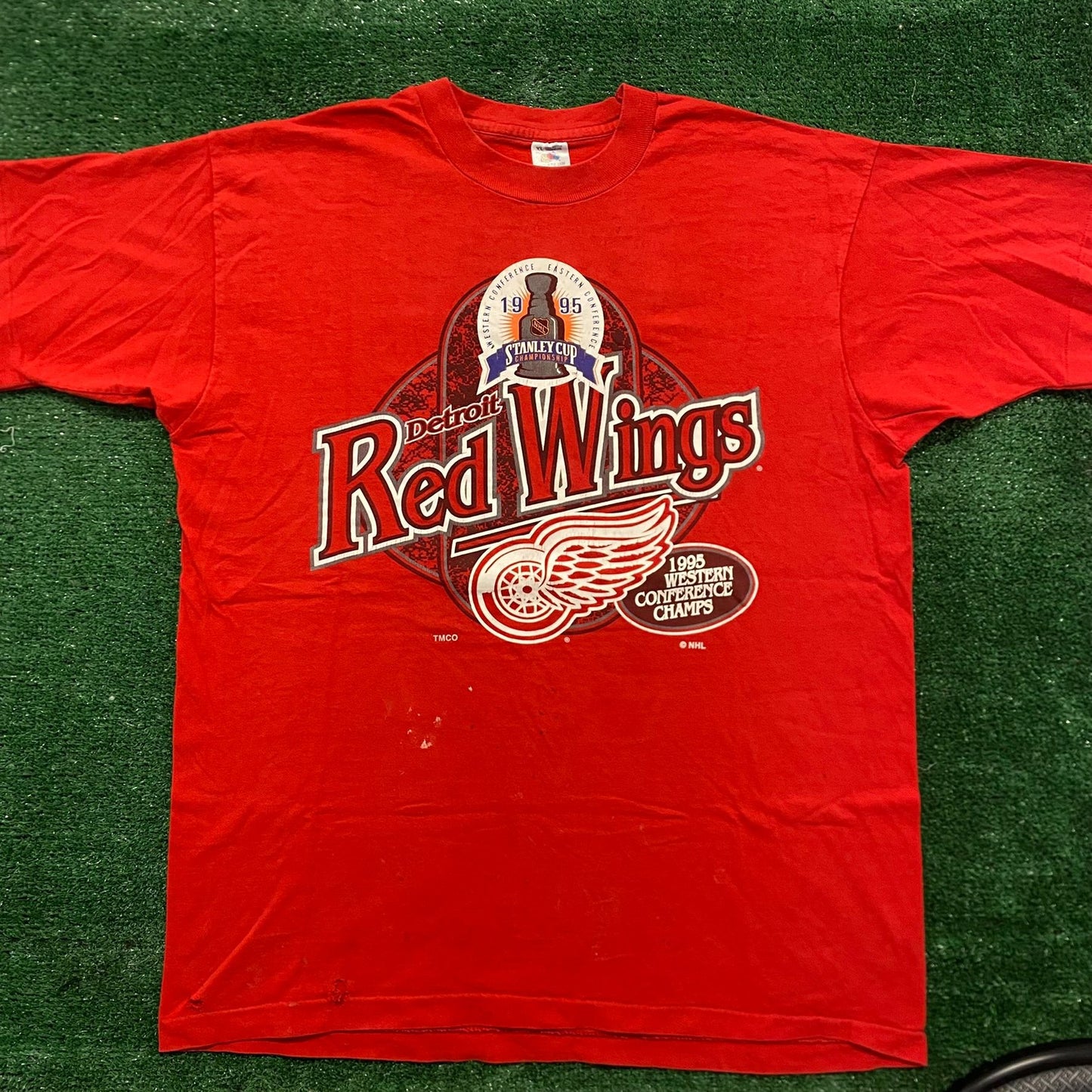 Vintage 90s Detroit Red Wings Shirt NHL Hockey Single Stitch