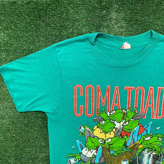 Vintage 80s Coma Toads Funny Frog Humor Single Stich Tee