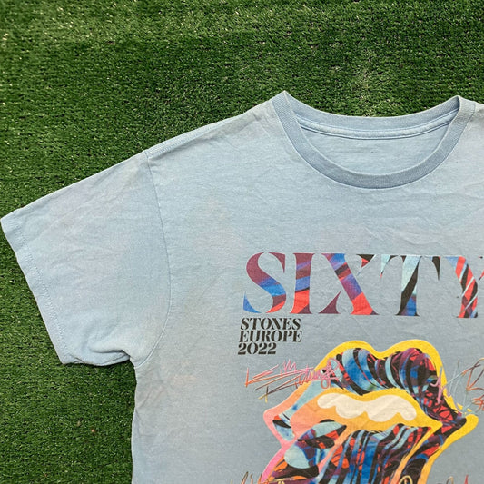 Rolling Stones Europe Tour Lips Logo Rock Band tee