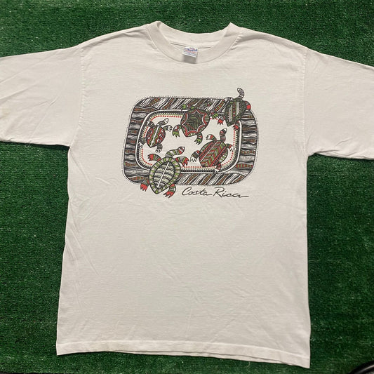 Vintage 90s Costa Rice Turtles Shirt Single Stitch Nature Tee