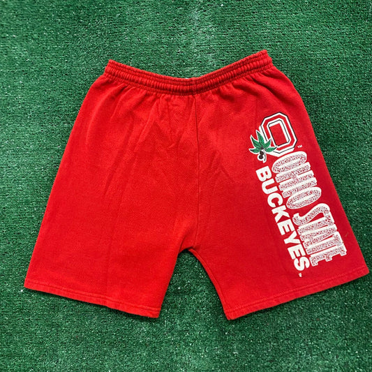 Vintage 90s Ohio State Buckeyes Sweat Shorts Red Logo College