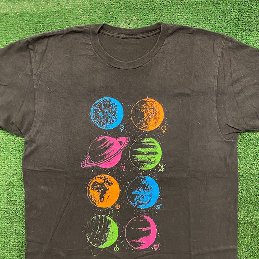 Solar System Planets Zodiac Vintage Astrology T-Shirt