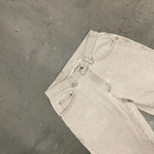 Vintage 90s Lee Gray Denim Baggy Relaxed Tonal Work Jeans