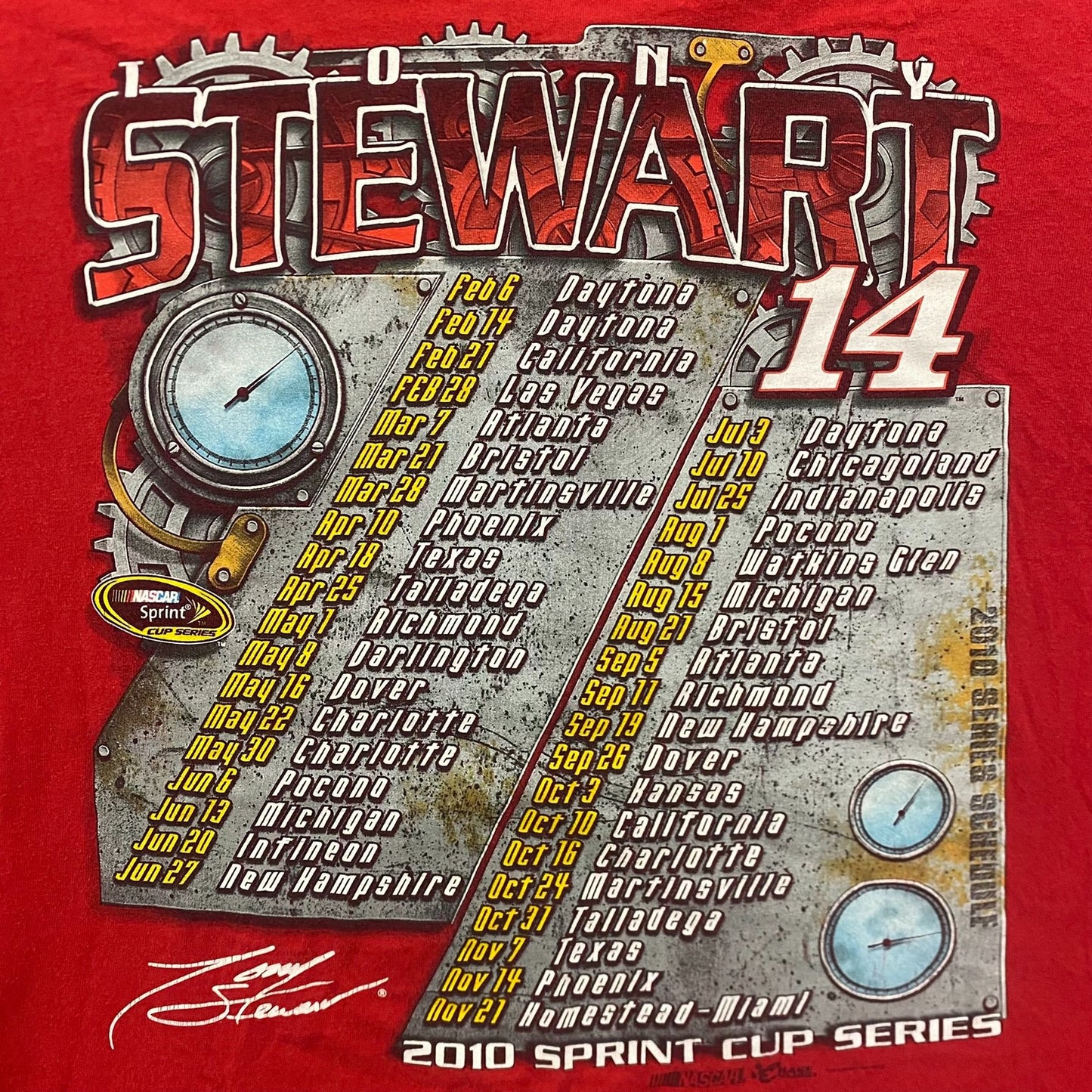 Vintage Y2K NASCAR Tony Stewart Sprint Cup Auto Racing Tee
