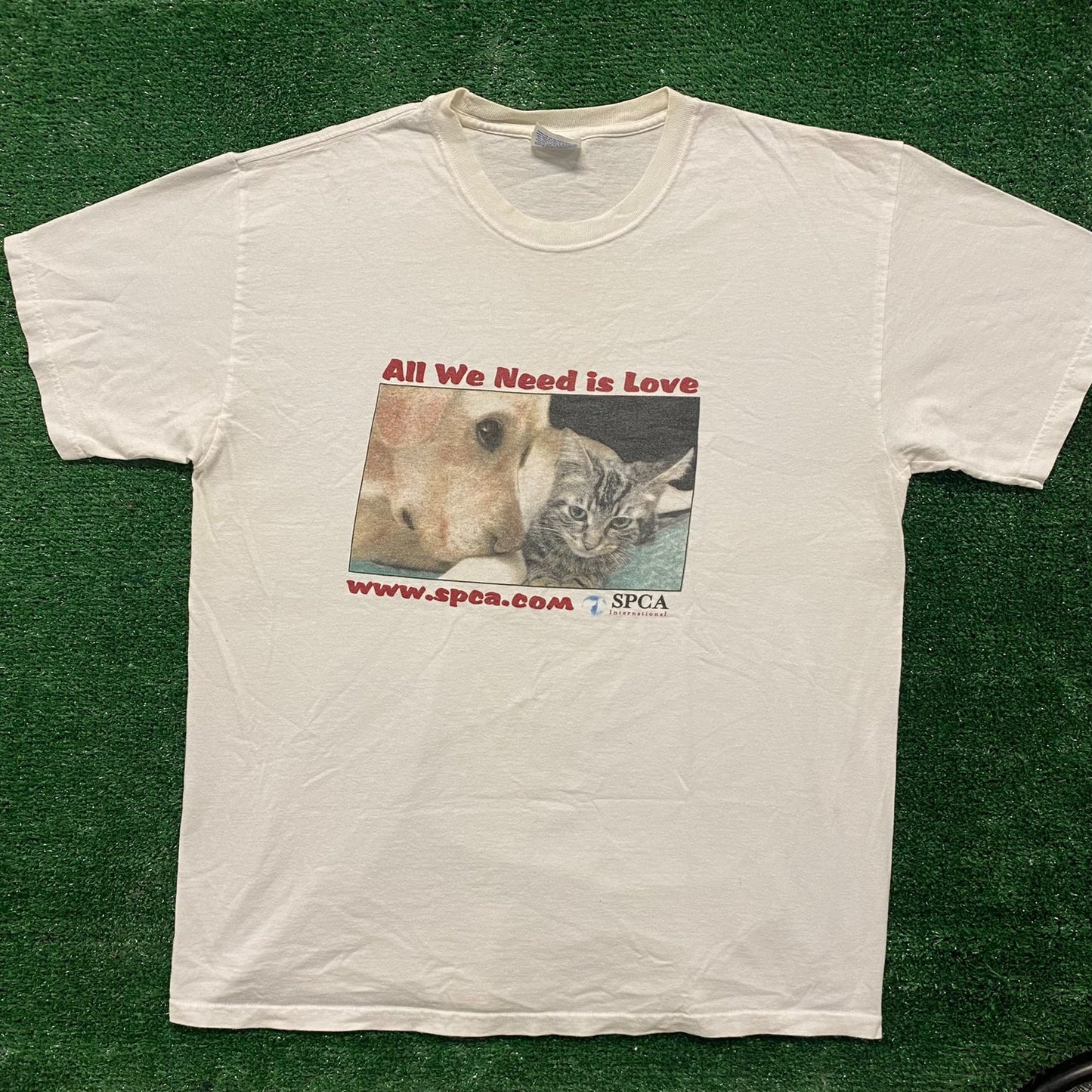 Vintage Y2K Cute SPCA Cat Dog Rescue Animals T-Shirt