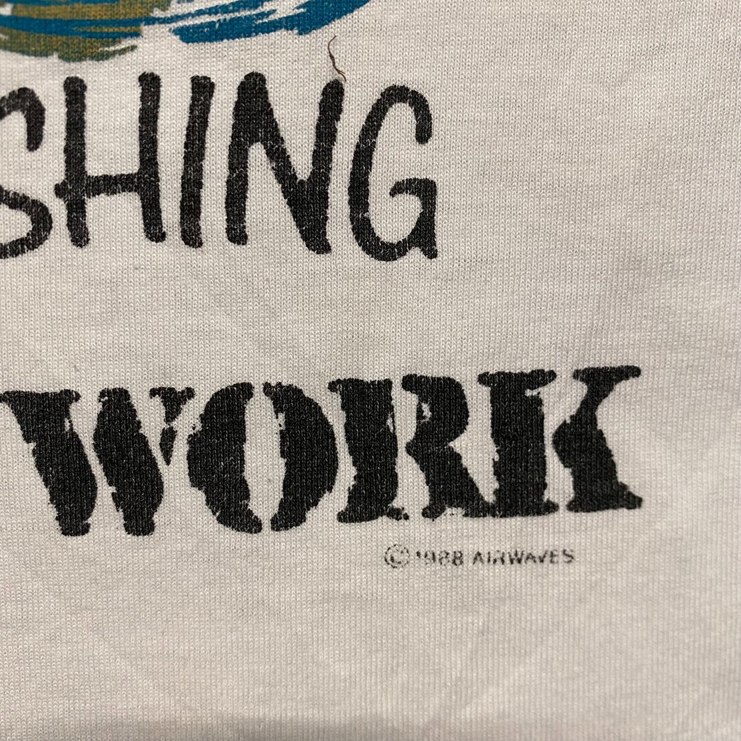 Vintage 80s Fishing Quote Comic Cartoon Single Stitch Tee