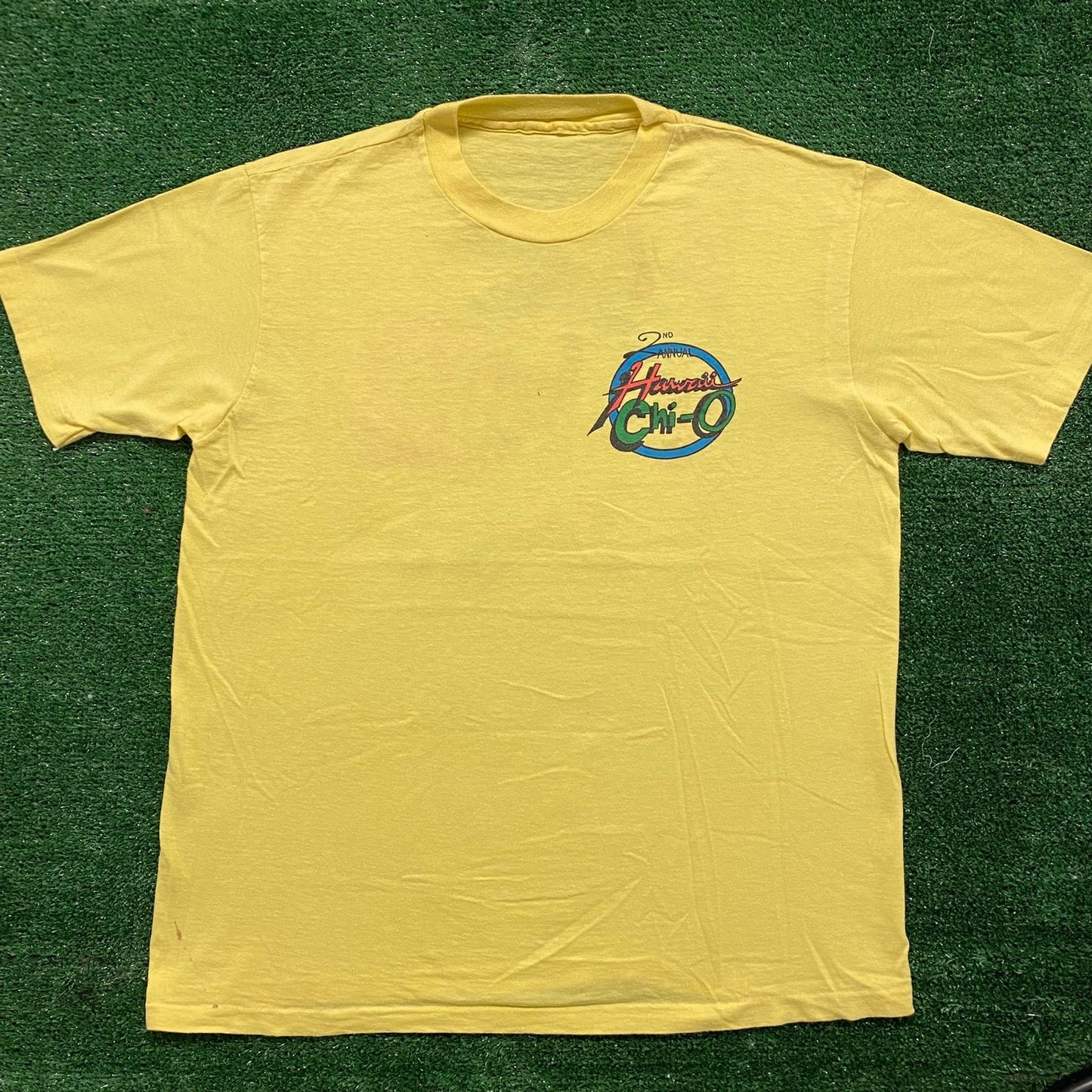 Vintage 80s Hawaii Chi-O Beach Fraternity Single Stitch Tee