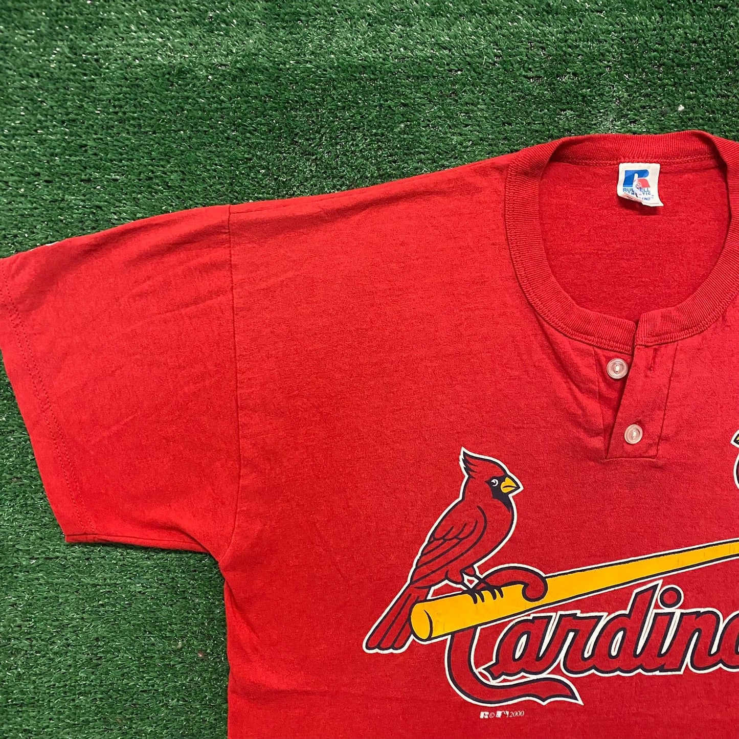 Vintage Y2K St. Louis Cardinals Baseball Logo MLB Henley Tee