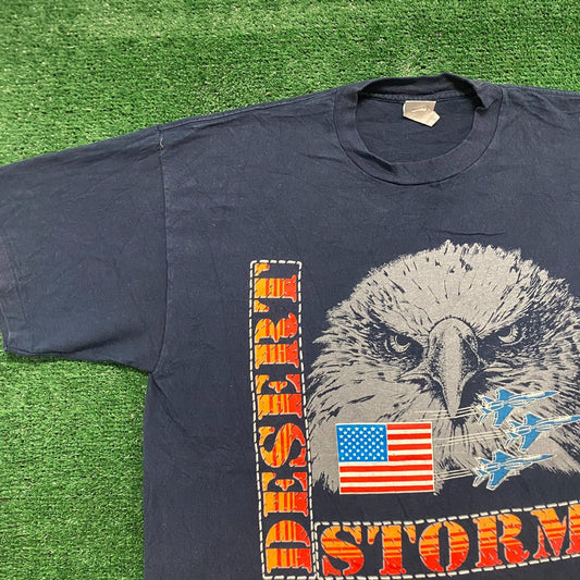 Vintage 90s Iraq War Desert Storm Single Stitch Military Tee