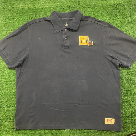 Vintage Y2K Walt Disney World Polo Shirt Mickey Mouse Navy