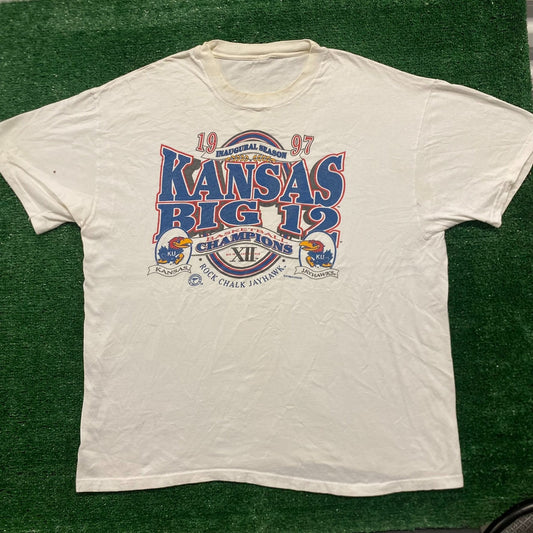 Vintage 90s Kansas Jayhawks Single Stitch College Sports Tee